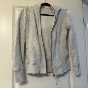 Light Gray Lululemon Scuba Full Zip Hoodie